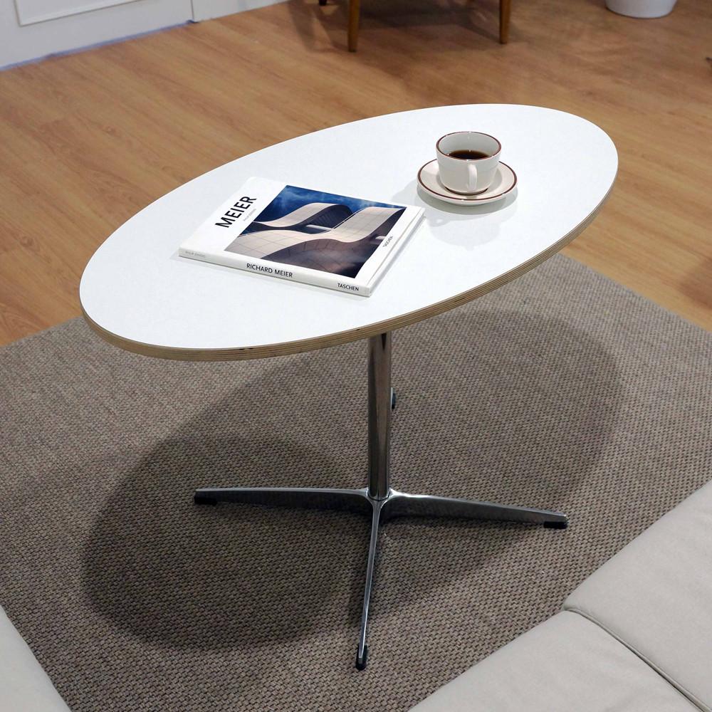 트리 타원형 화이트 자작테이블 카페테이블 소파테이블