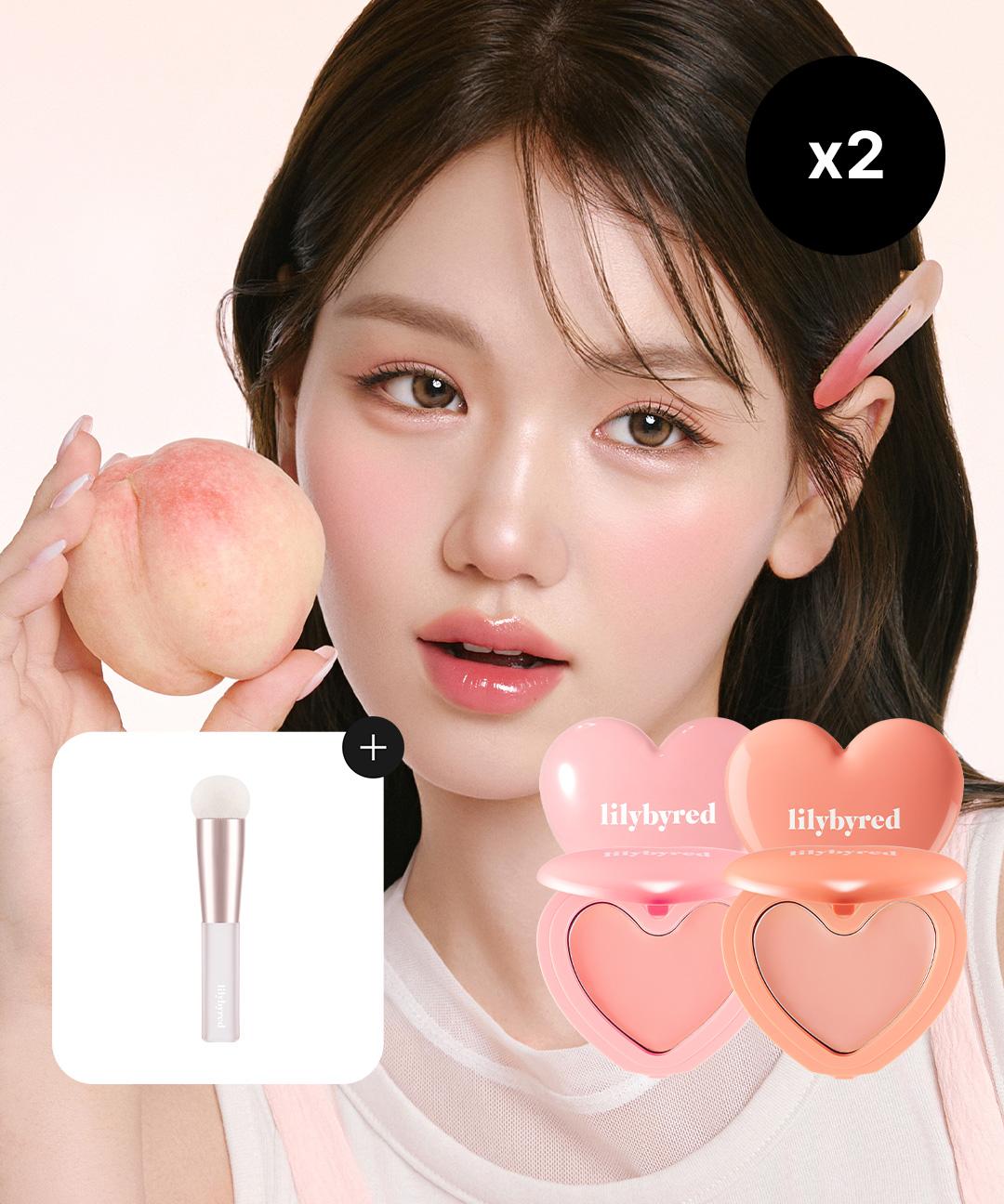 릴리바이레드 [2SET/GIFT] 러브빔 치크/치크밤 (+말랑 퍼프볼 스틱 증정)