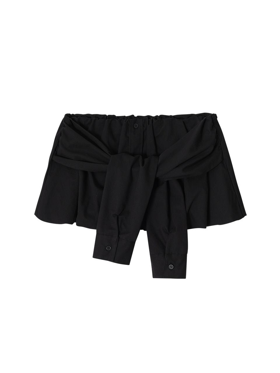 SLEEVE TIED BALLOON SKIRT_BLACK