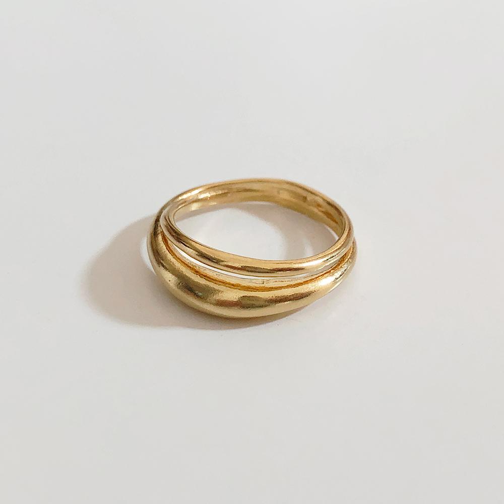 솔트유 [92.5 silver & 18k gold plated] Almond ring