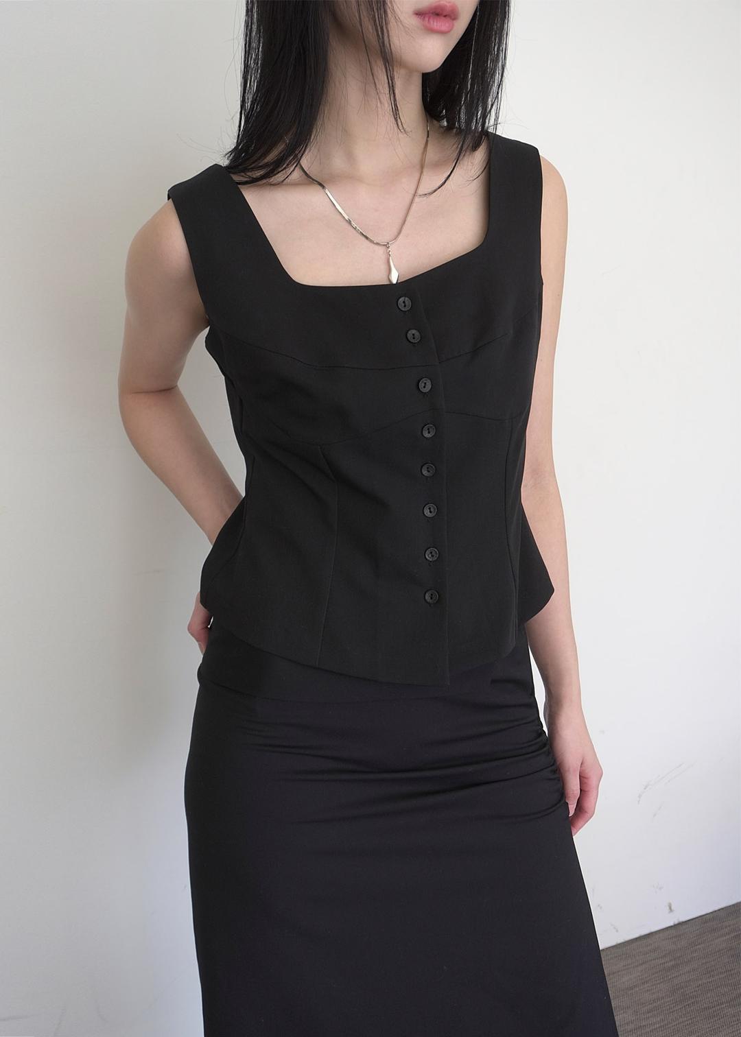 Square Bustier BL Sleeveless (2Color)