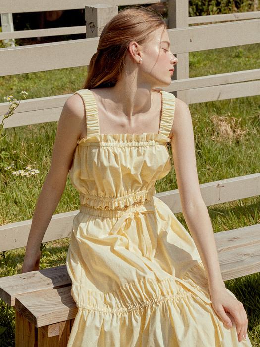 Lily shirring blouse (yellow)