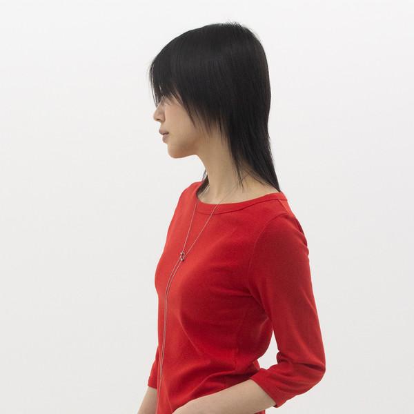 Boat Neck Three-Quarter Top (Red)