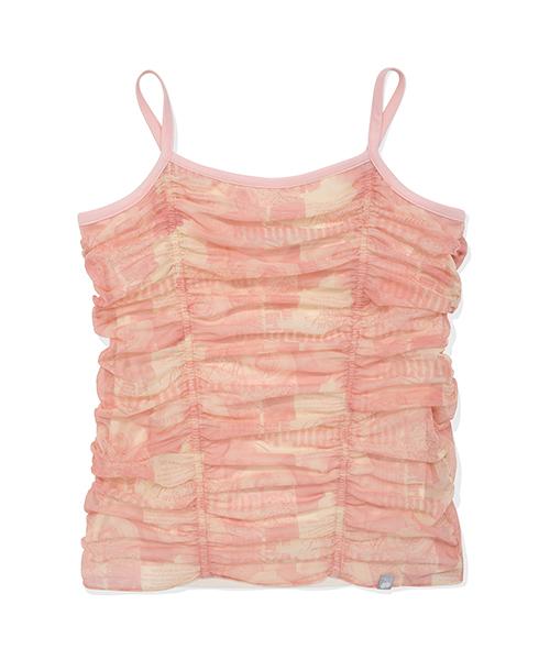 키르시(KIRSH)  그래픽 레이어드 셔링 슬리브리스 [살몬] - 사이즈 & 후기 | 무신사