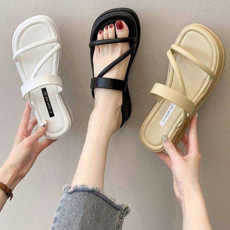 레이디슈 당일발송~발편한 쿠션 키높이 스트랩 통굽슬리퍼 랠리(3color)