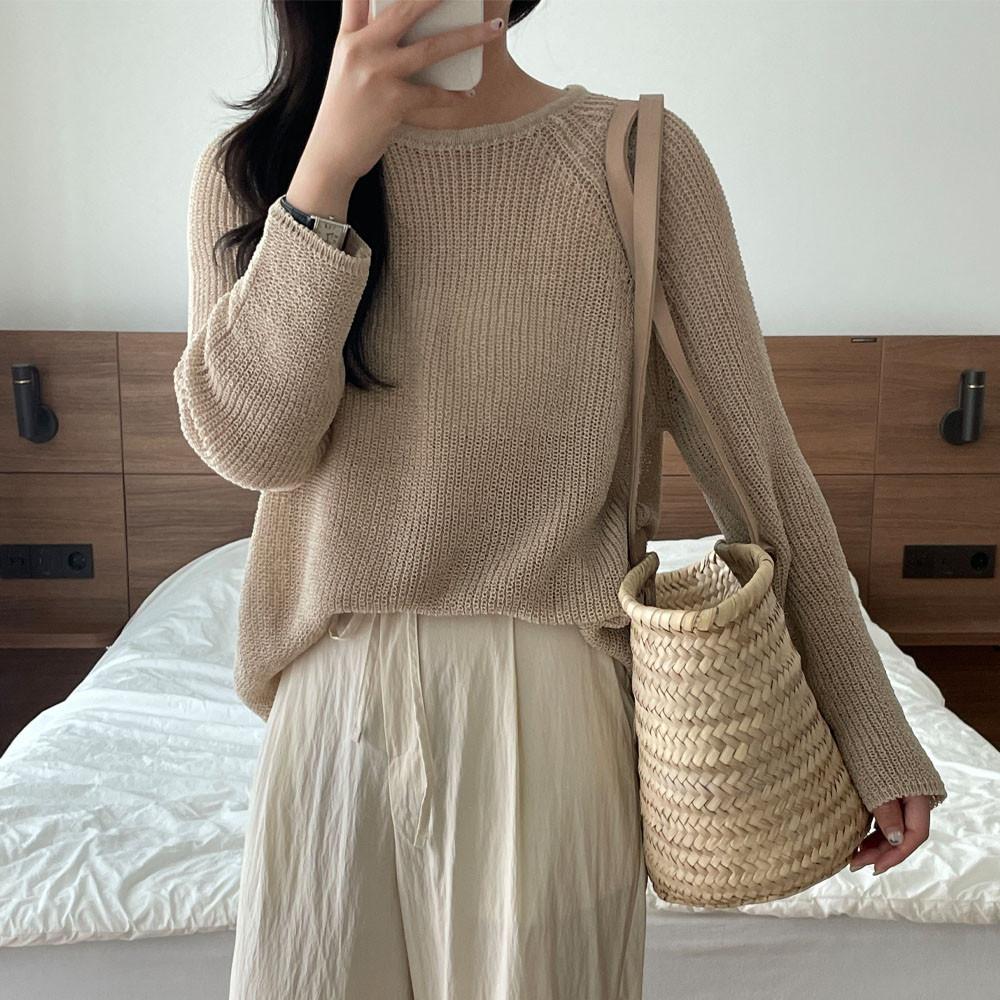 [베이지당일배송] 여름 루즈핏 그물니트 호캉스룩 장마 여리여리니트