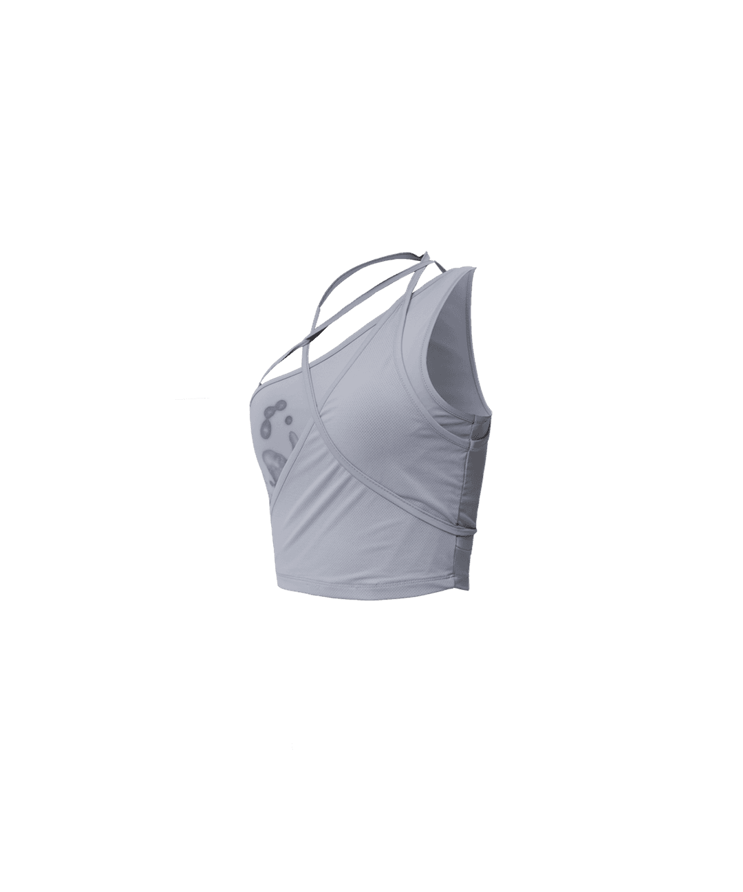 Overlap One-Shoulder Top / Grey