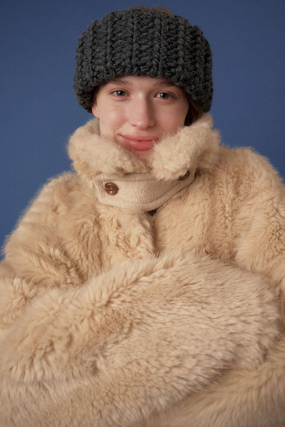 teddy faux fur coat_beige