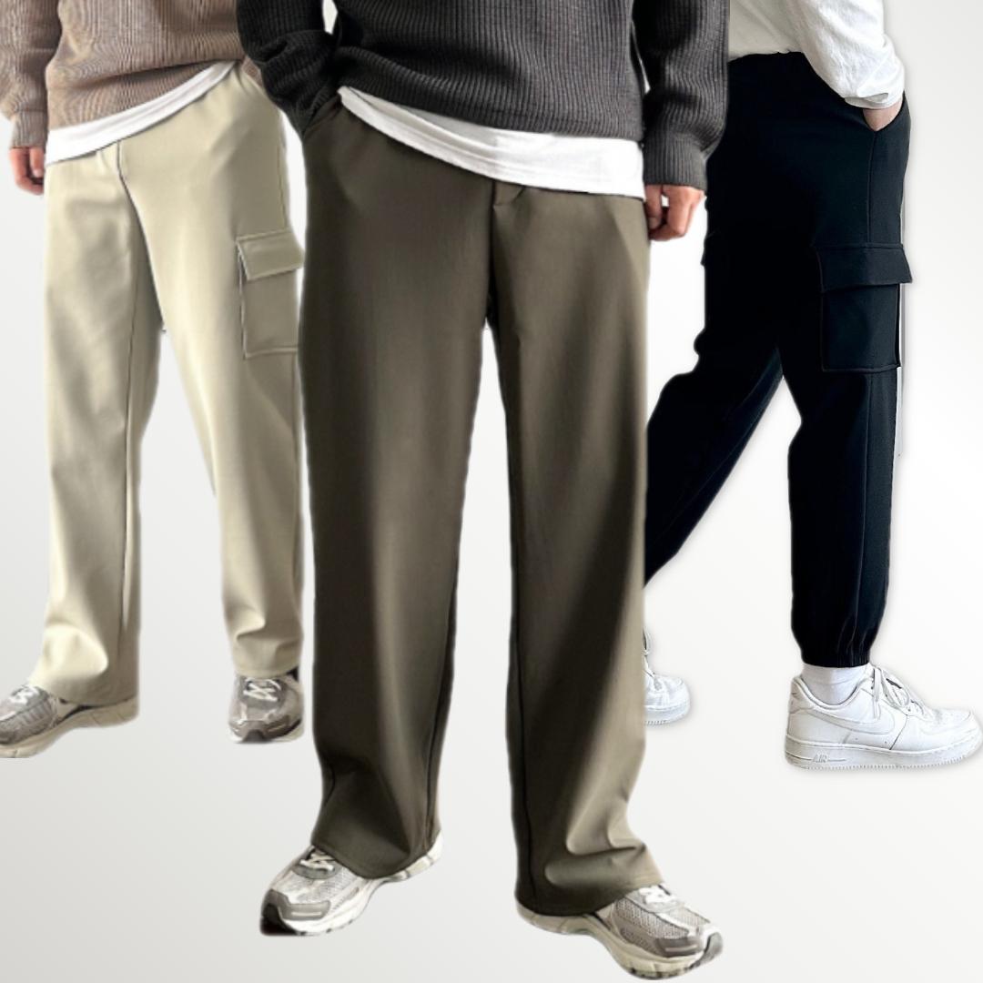 남자기모바지 밴딩 카고 조거 와이드 팬츠 밴딩슬랙스