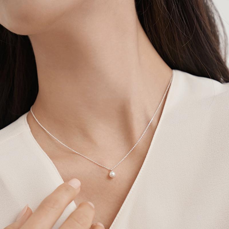 PEARLY / 미니 진주 드롭 목걸이