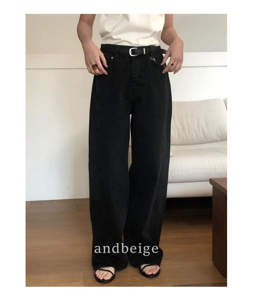 SM당일 르버터 블랙 절개 진 2502 일자핏 봄 팬츠 루즈핏