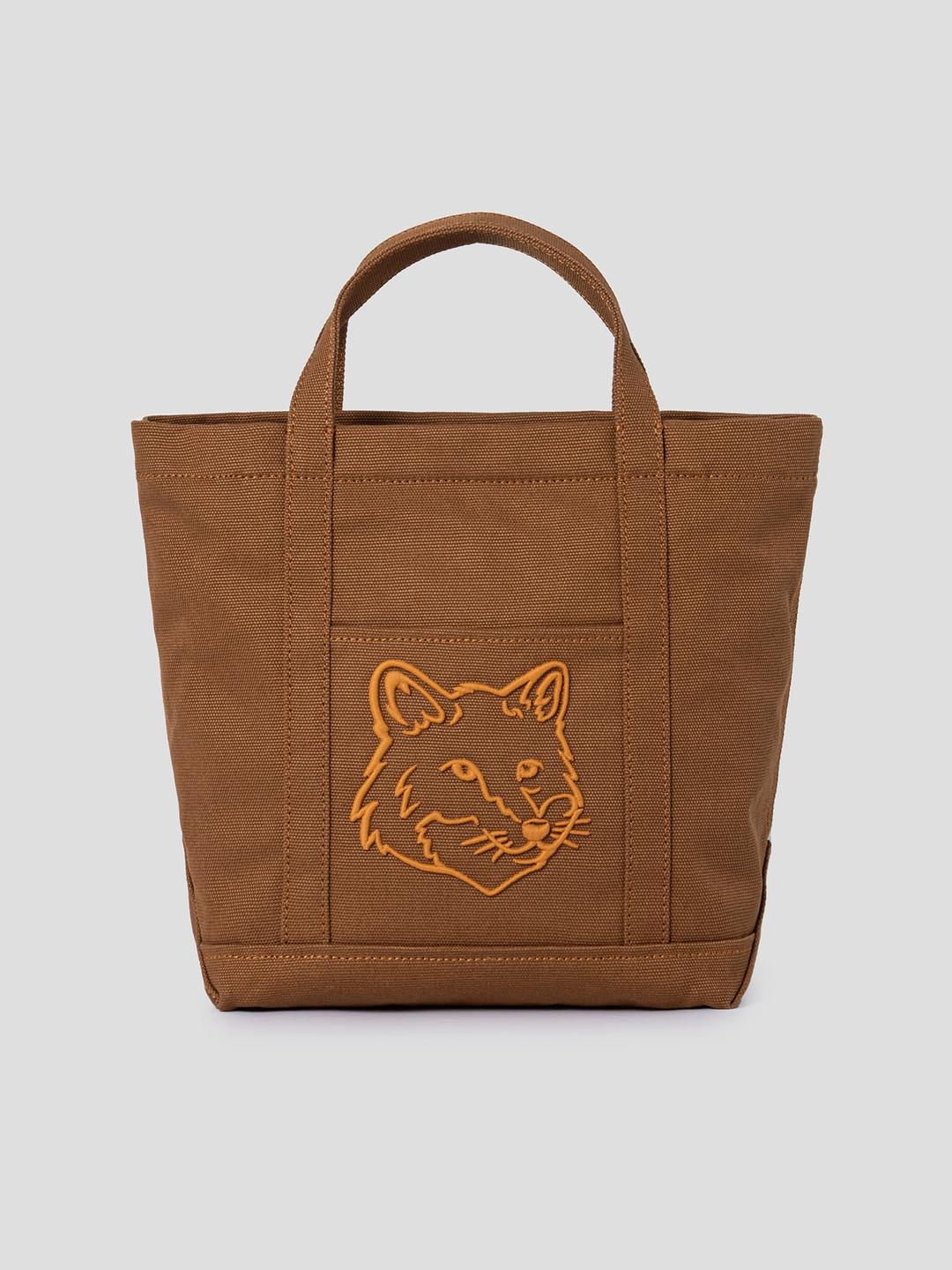 Unisex Fox Head Mini Tote Bag - Golden Brown