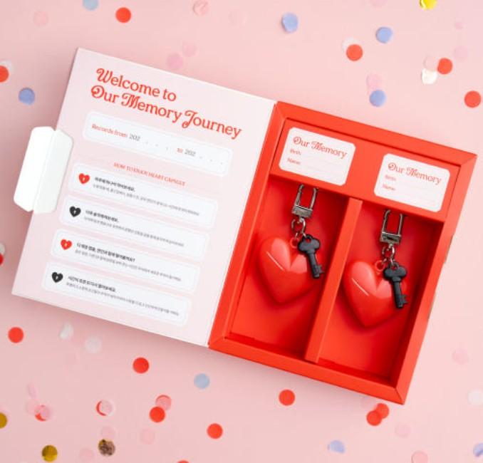 [노플라스틱선데이] 하트캡슐 NFC 태그미 100가지 타임캡슐 커플 키링