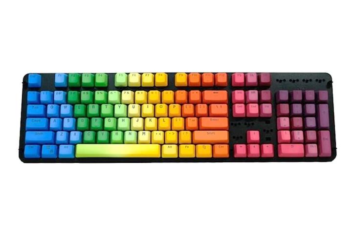 무지개 LED투과 키캡 PBT OEM 이중사출 (104키)