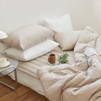 (온) 숙면 60수 고밀도순면 바이오워싱 싱글차렵세트 오트밀_CV6121031