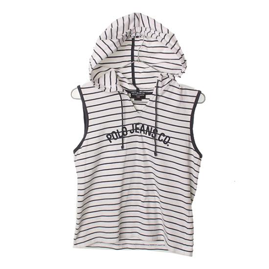 POLO by RALPH LAUREN랄프로렌 폴로 코튼 스트라이프 민소매 후드티 / WOMAN S