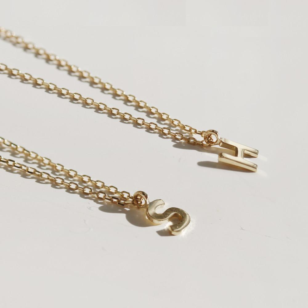 [Solnsol] 14K18K 미니멀 이니셜 목걸이