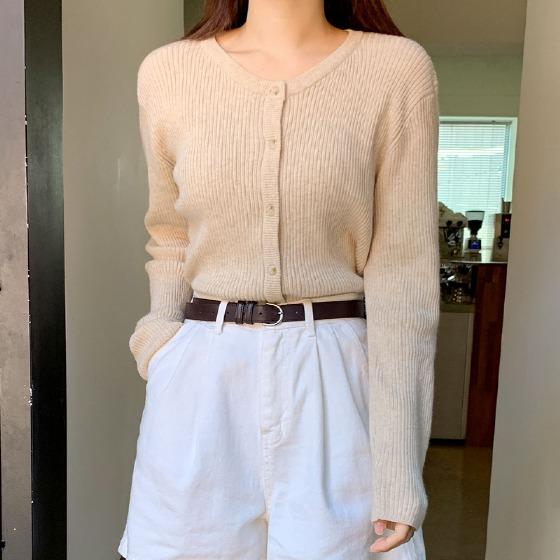 레빗 골지 가디건 (니트,12게이지1합,가둘레)