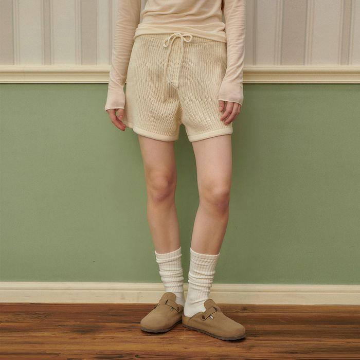 Nude String Knit Shorts