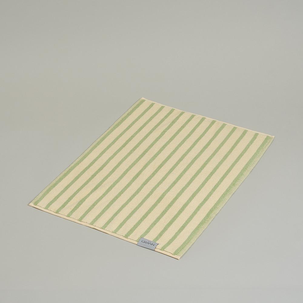더 그란 | [heavy] 풋 타월 매트 - 바닐라 그린 스트라이프 - S (45X60) : THE GRANN