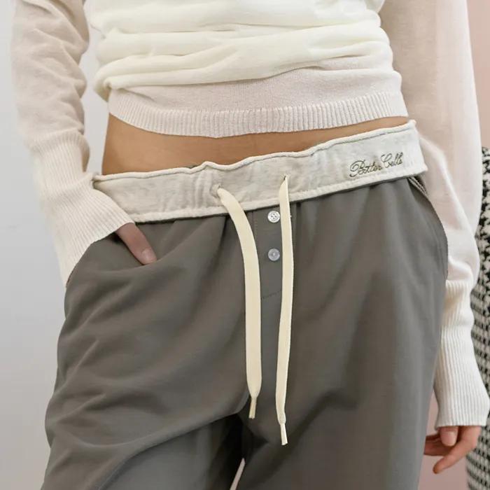 Essential Reverse Sweat Pants-Khaki