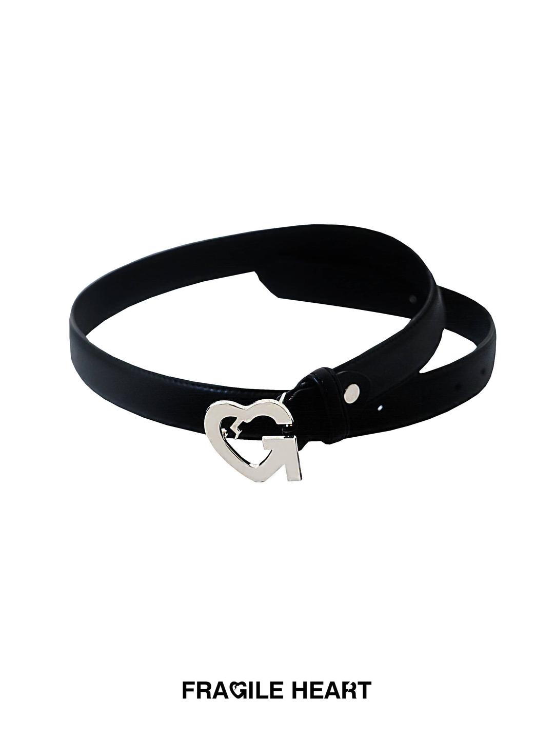 [FRAGILE HEART] Heart Logo Buckle Belt