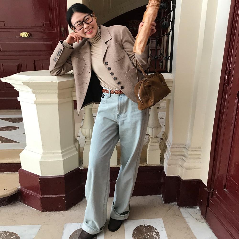 Signature Semi Wide Denim Pants_LIGHT BLUE