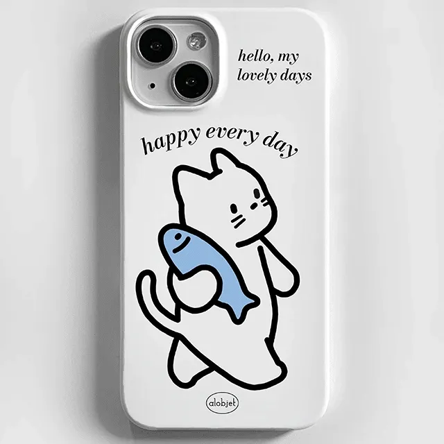 냥이 고양이 아이폰15 z플립5 범퍼케이스 핑크 그린 블루 유니크 아이폰 갤럭시 삼성노트 친구 생일선물 기념일 케이스