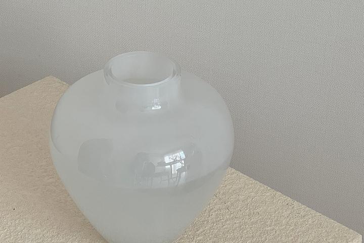 글라스 백자 화이트 화병 클레어 꽃병
