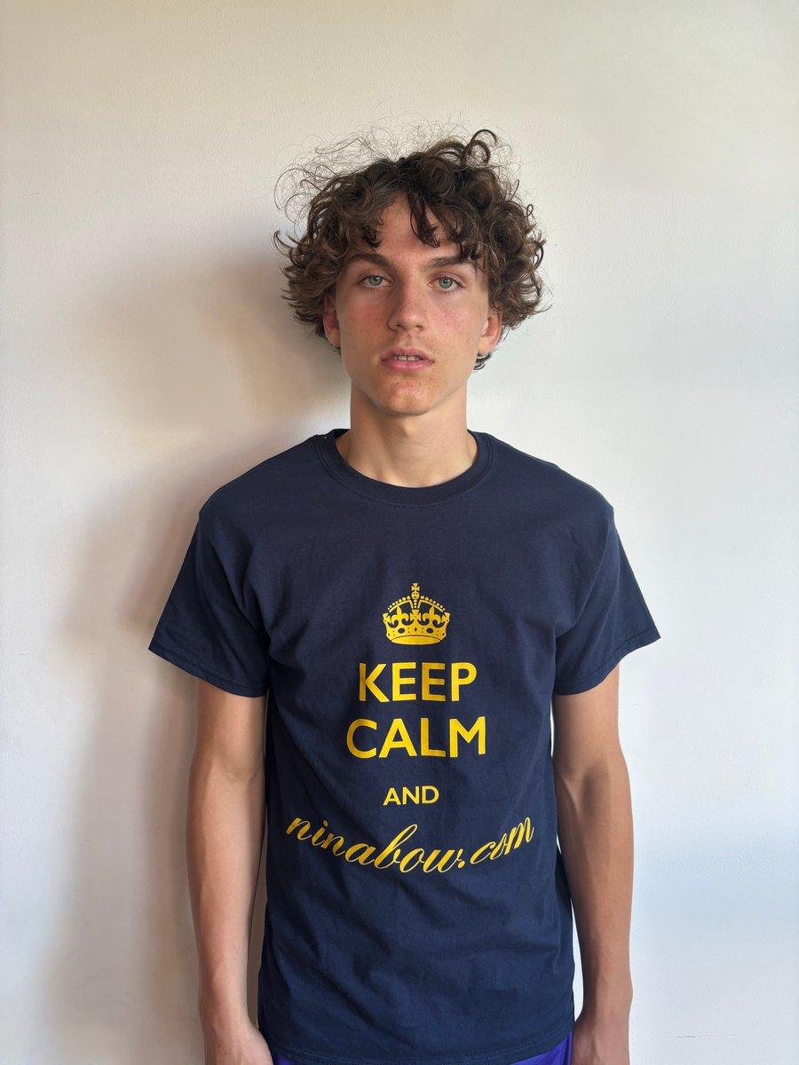 Keep calm and ninabow.com tee/ Navy