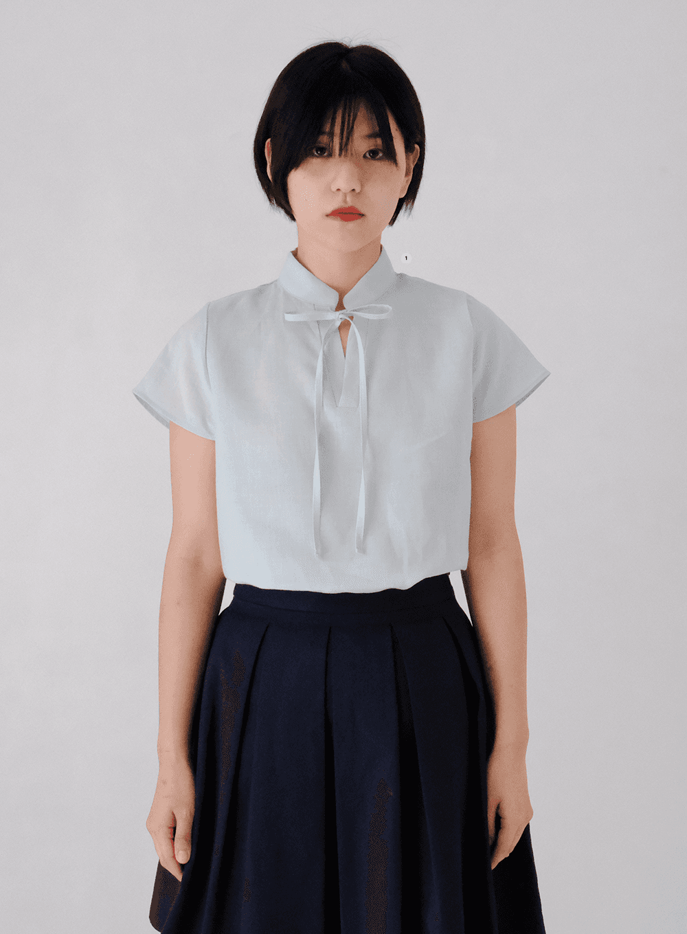 Ramie Ribbon Blouse [Lightmint]