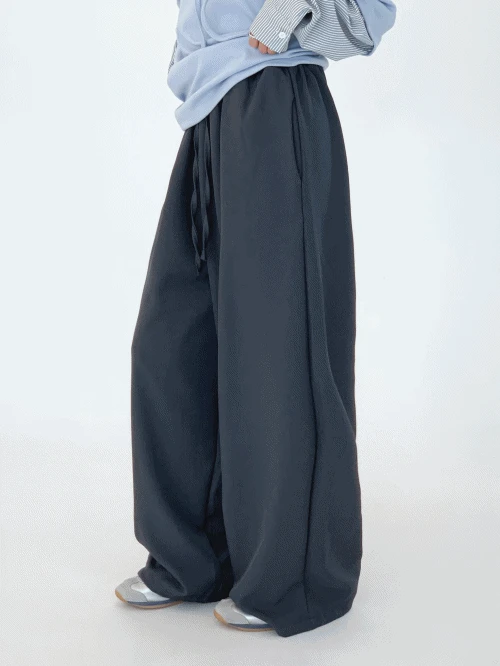 [기획/밴딩] 크롱 와이드 슬랙스 밴딩 팬츠 -2colors