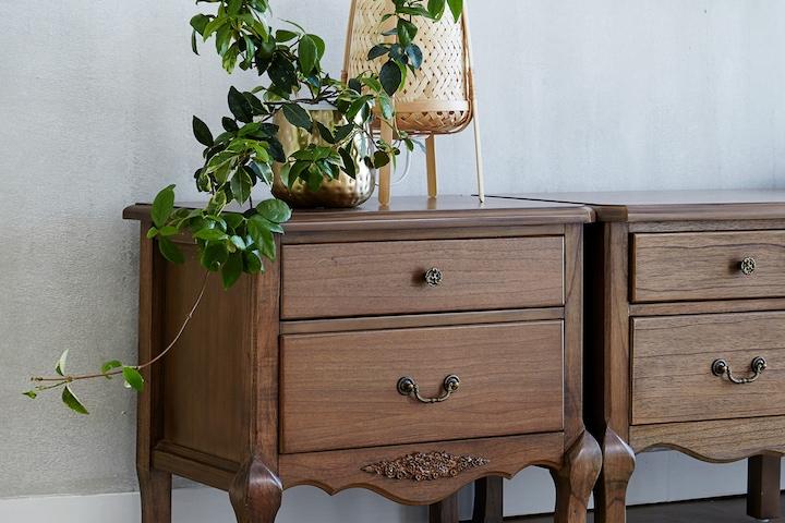 [리퍼]레나 엔틱 원목 협탁 겸 사이드테이블