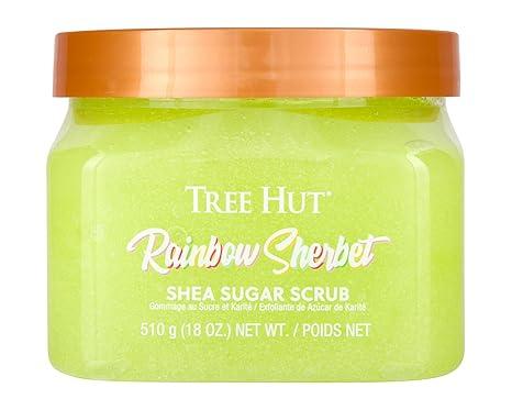 Tree Hut Rainbow Sherbet 시어 슈가 스크럽 | 각질 제거 바디 스크럽은 죽은 건조한 피부를 제거하여 부드럽고 촉촉한 느낌을 줍니다 | 영양 에센셜 바디 케어 | 532.3ml(18온스)