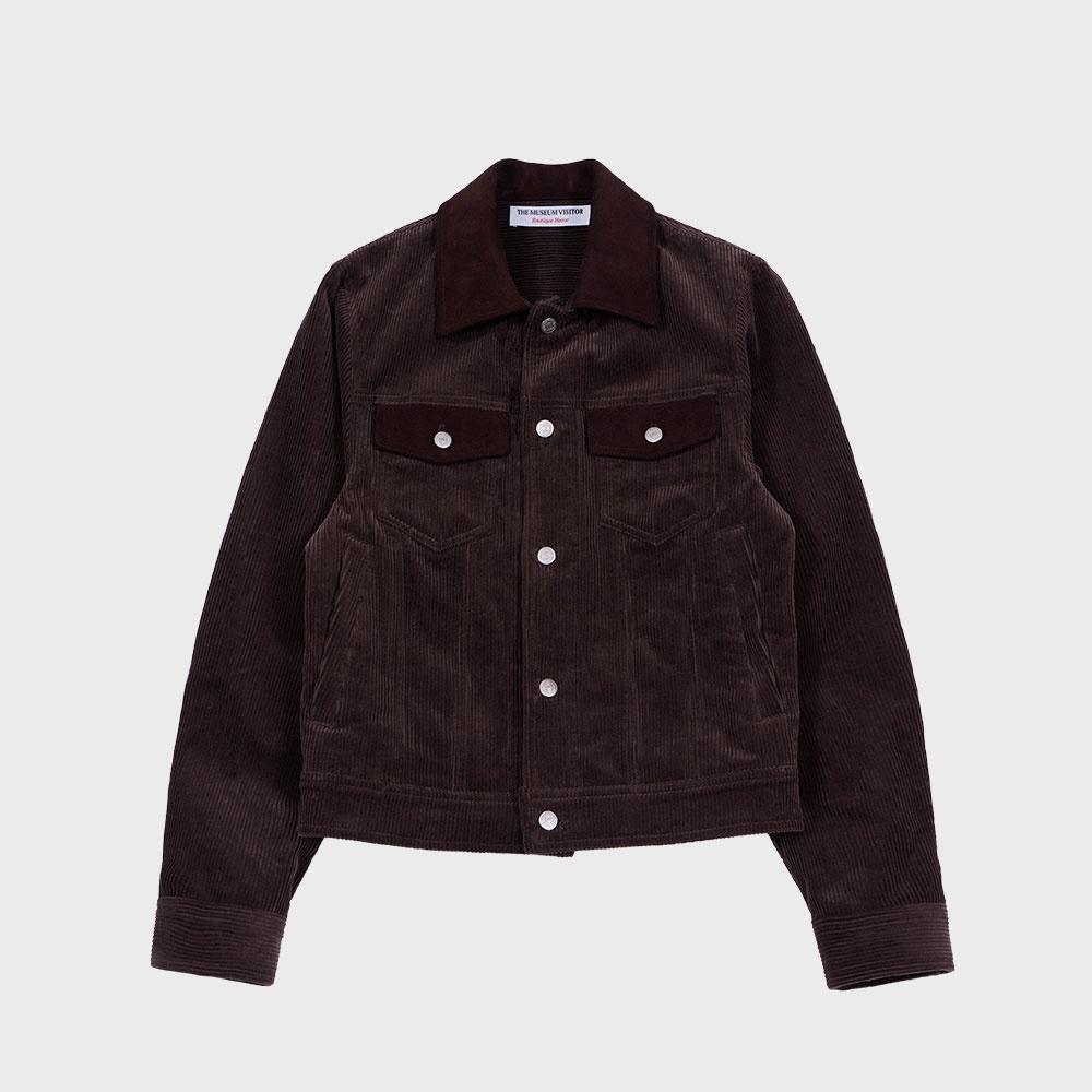 CORDUROY SUEDE TRUCKER JACKET (BROWN)