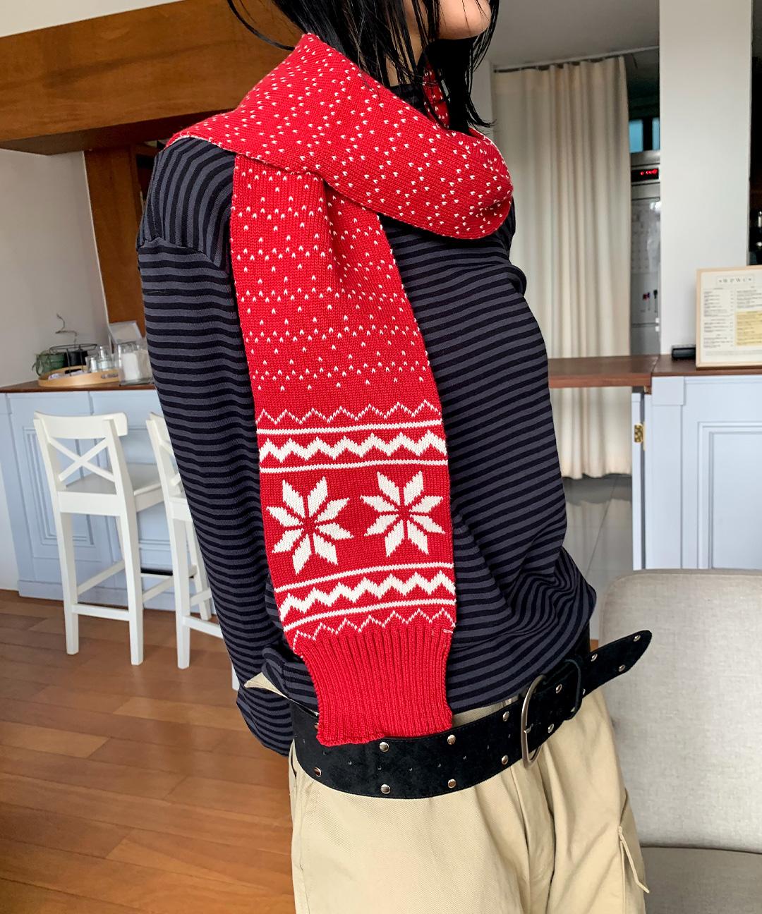 리스훅 츠피 눈꽃 노르딕 머플러 - 4color