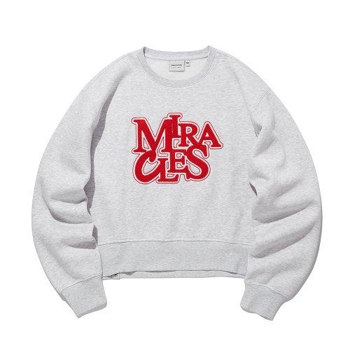 [23FW] 우먼스 기모 부클 장식 맨투맨 W그레이 ITX4TM52AWG