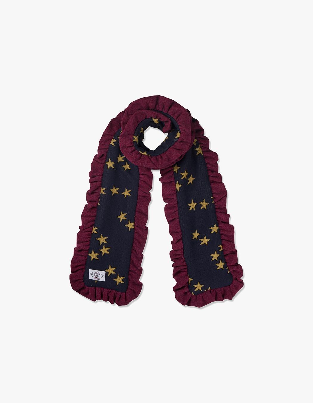 Ruffle Star Muffler - Navy /Pink