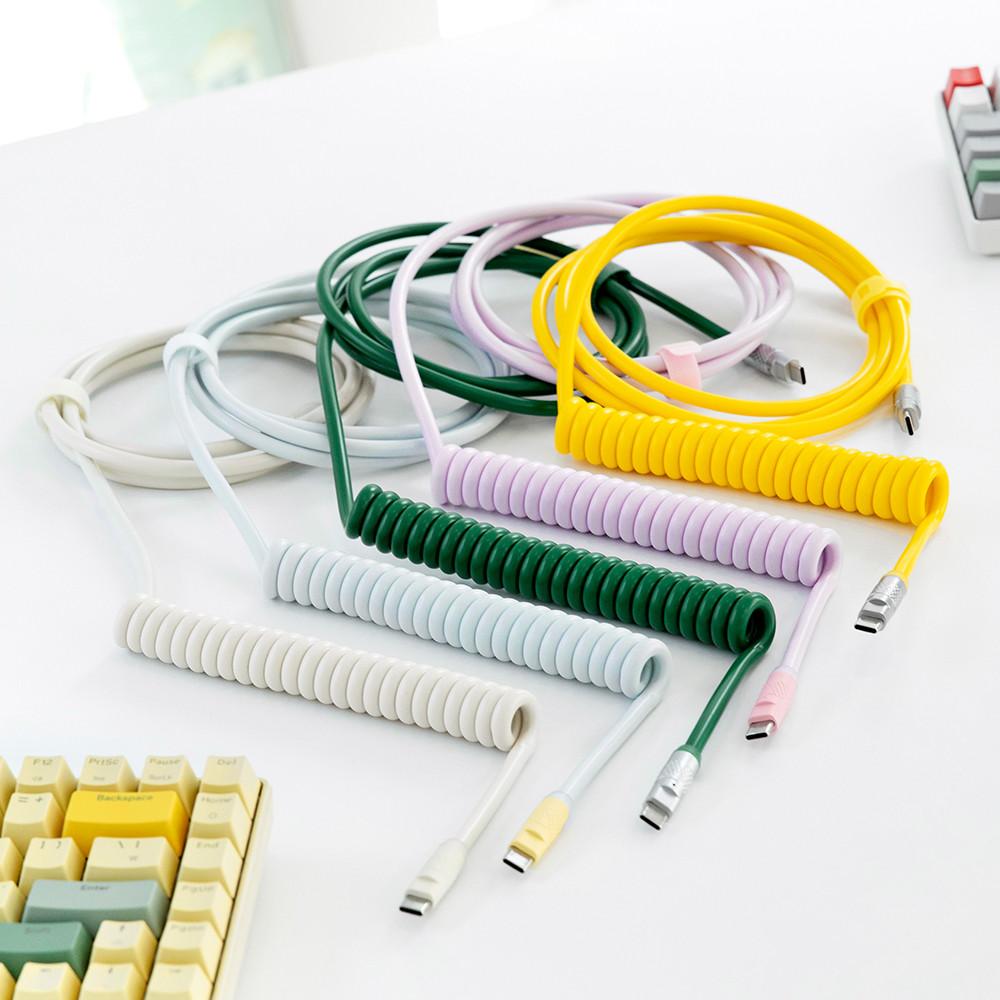 [신규컬러입고]라이프썸 기계식 키보드 코일 케이블 1.6M USB C타입 (LFS-HA52) CtoC케이블 항공케이블