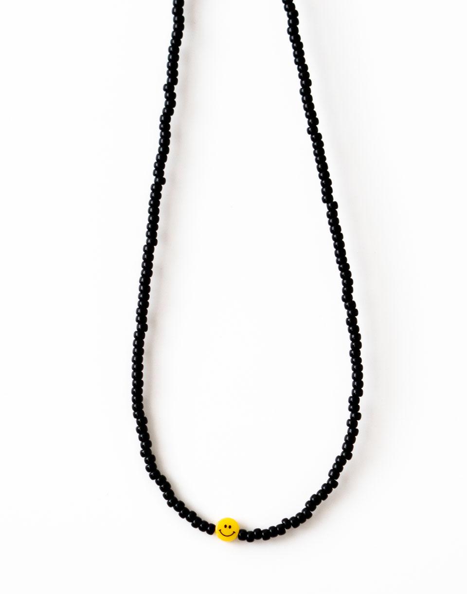 스마일 미유키 비즈목걸이 블랙 3mm