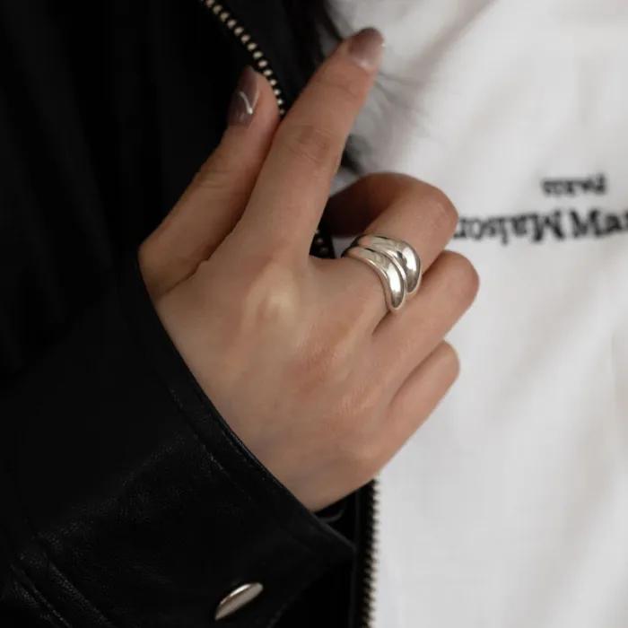silver925 double wave ring_2colors