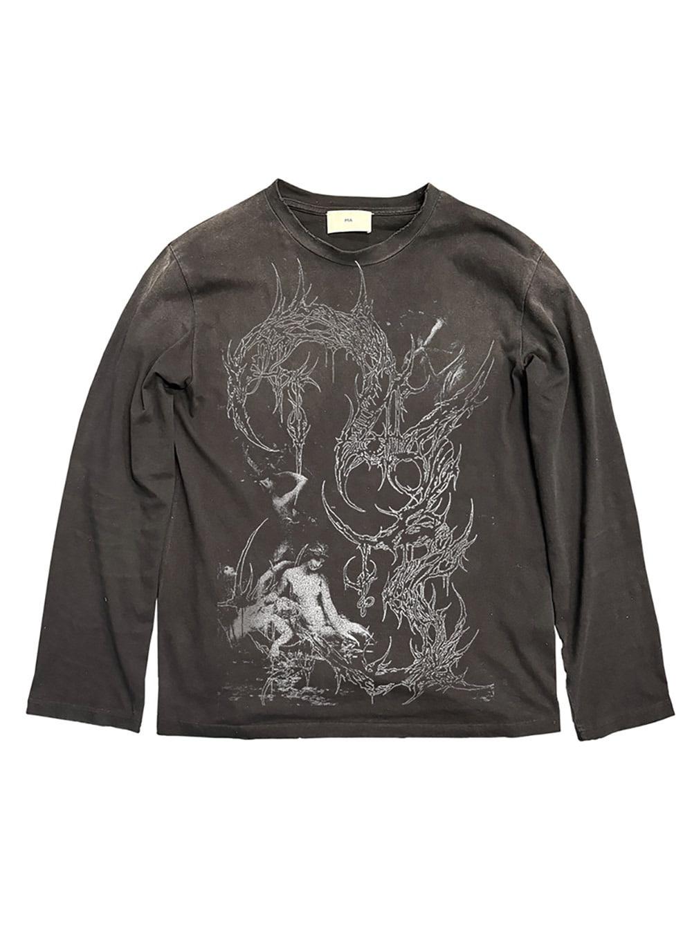 [Astonishing] Dragon Print Long Sleeve Tee (2color)