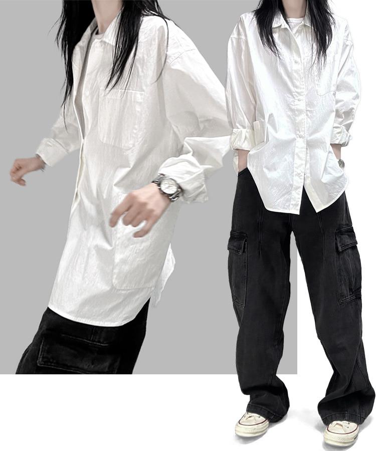 바스락 오버셔츠 자켓_white