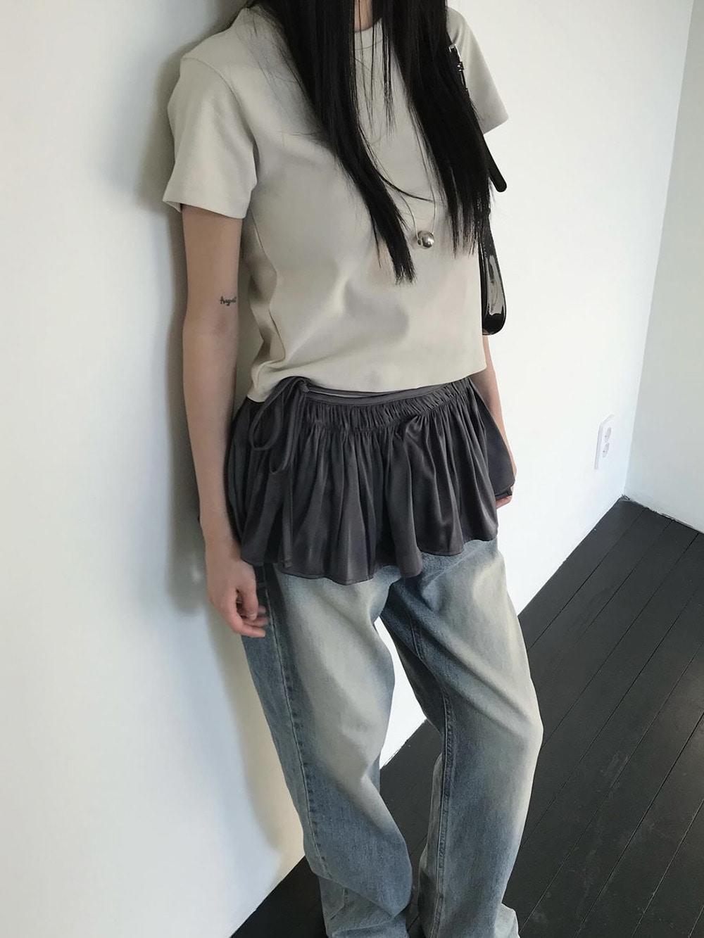 SATIN WRAP SKIRT (2COLOR)