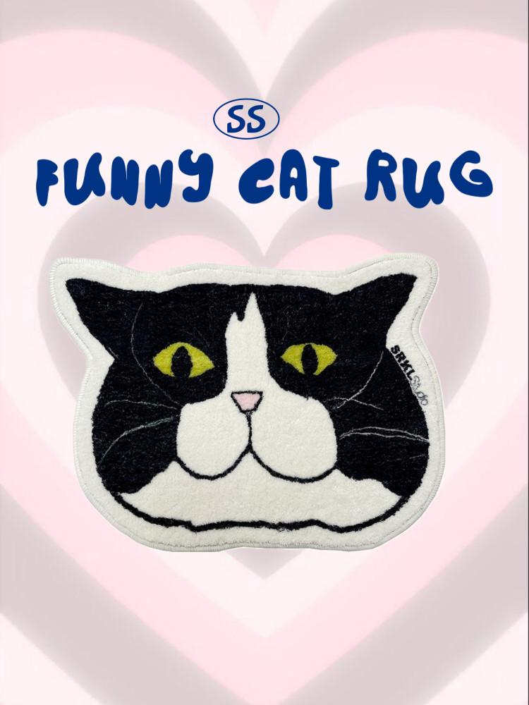 수심 Funny Cat Rug 고양이 러그 카펫 얼굴 귀여운 유니크 카페트 현관 침실 방