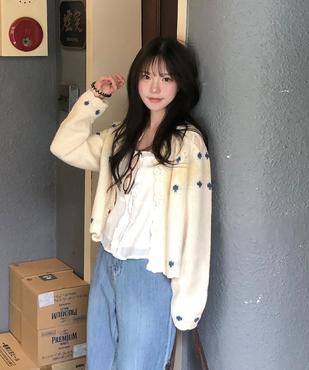 엽페 DIAMOND JACQUARD CARDIGAN_2 colors