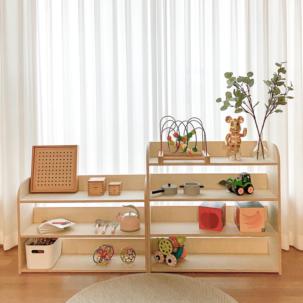 교구장 3단 4단 자작나무 원목 아기 교구장