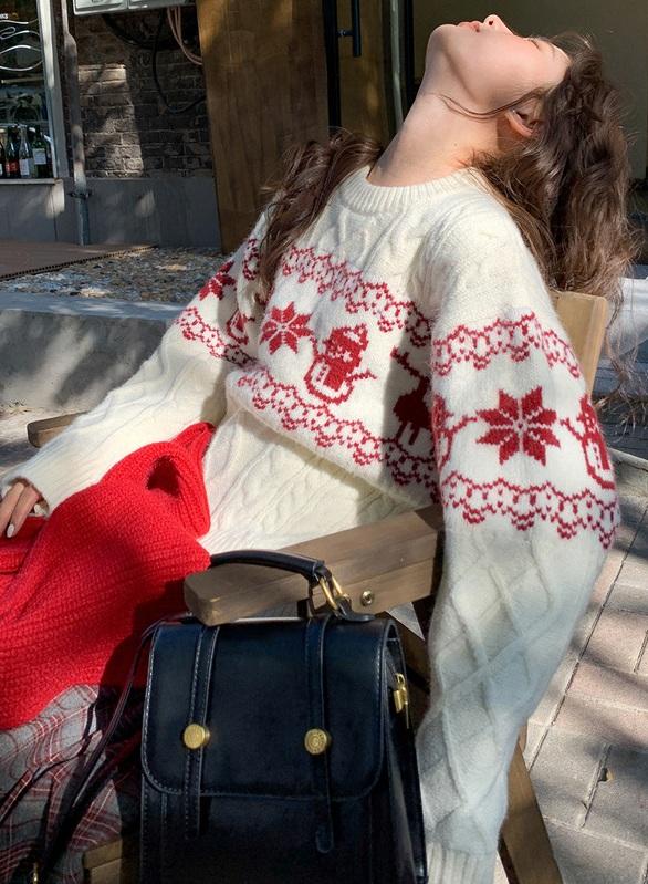 레트로 노르딕 메리 니트(3컬러)