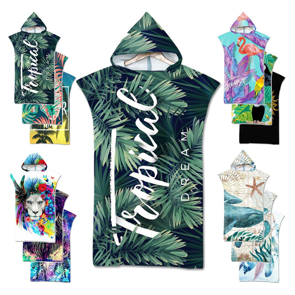 꼬미딜 판초타월 비치 판초타올 해변 서핑 타올 아레카 야자수 등