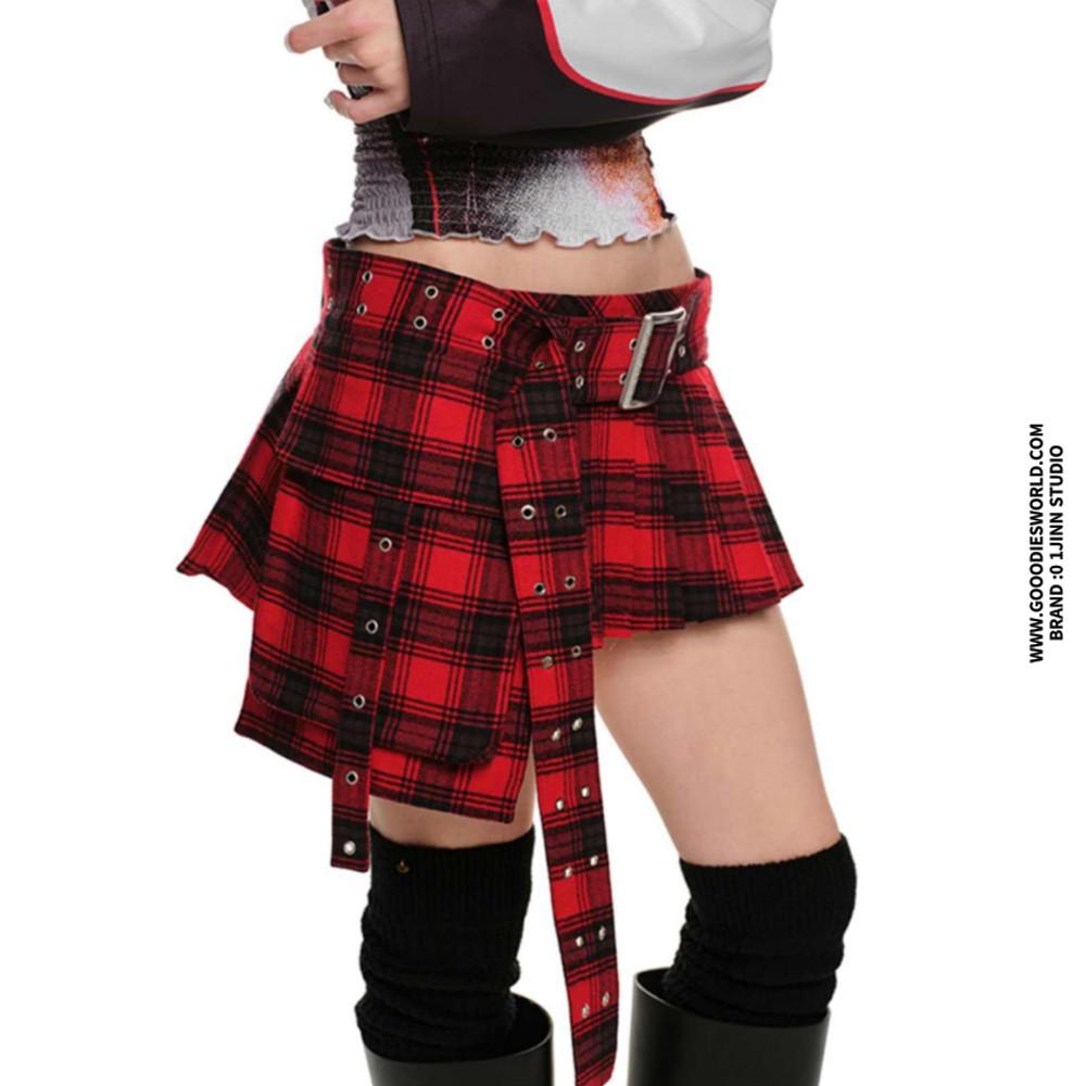 1JINN STUDIO 원진스튜디오 벨트 체크무늬 라지 포켓 레이어드 벨트